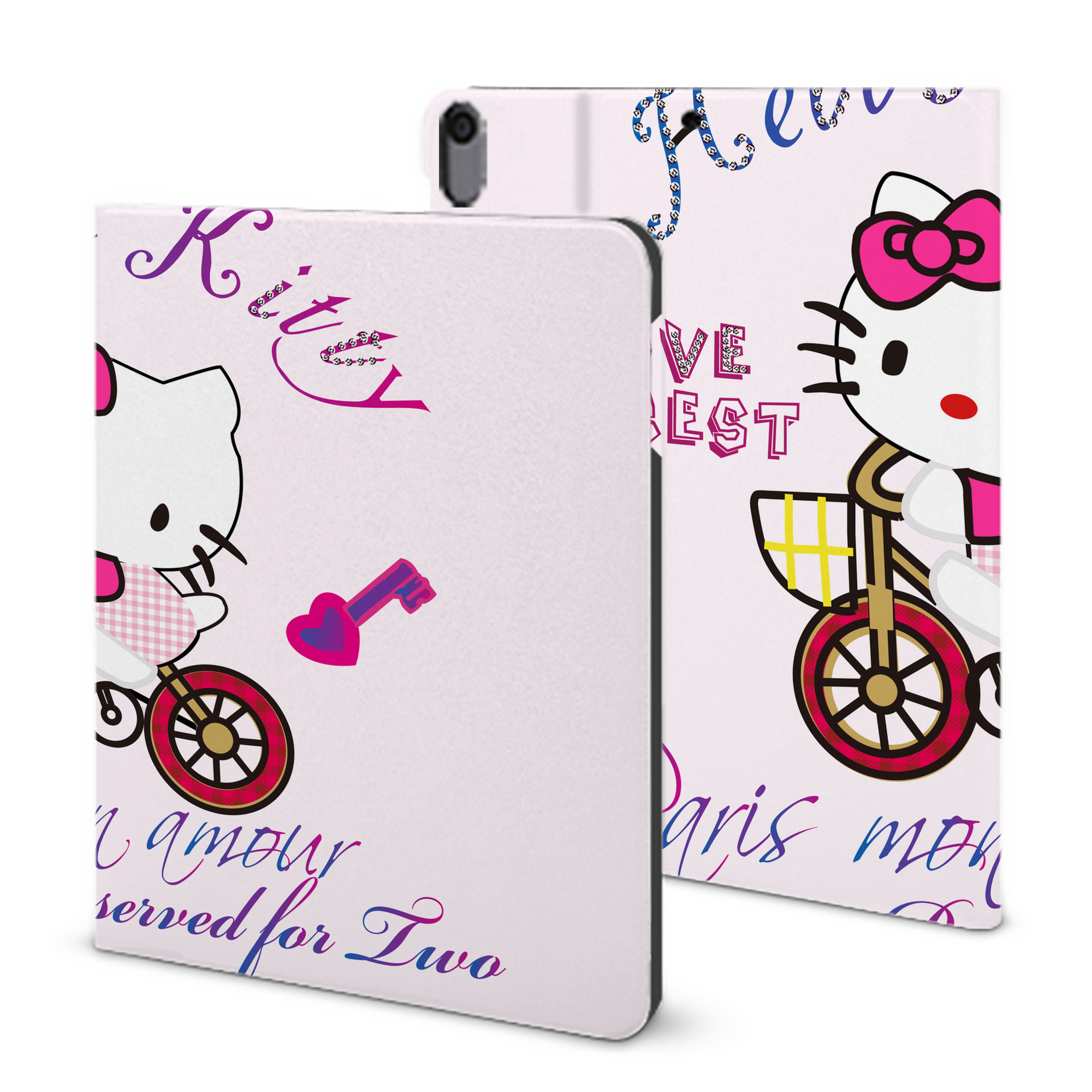 （画像用） Hello Kitty ハローキティ IPad ケース ブック型 PUレザー TPU 耐衝撃 軽量 薄型 ペン収納なし 全面保護 IPad 各モデル対応